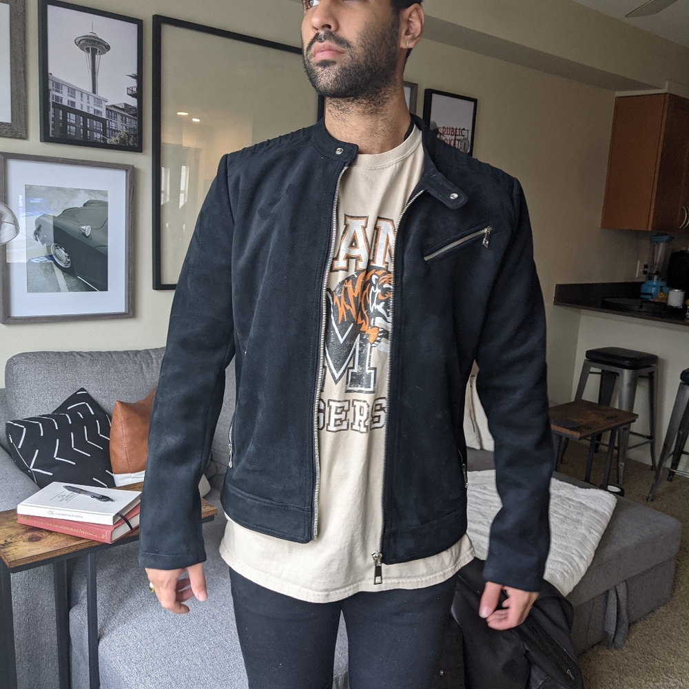Suede zara bomber jacket